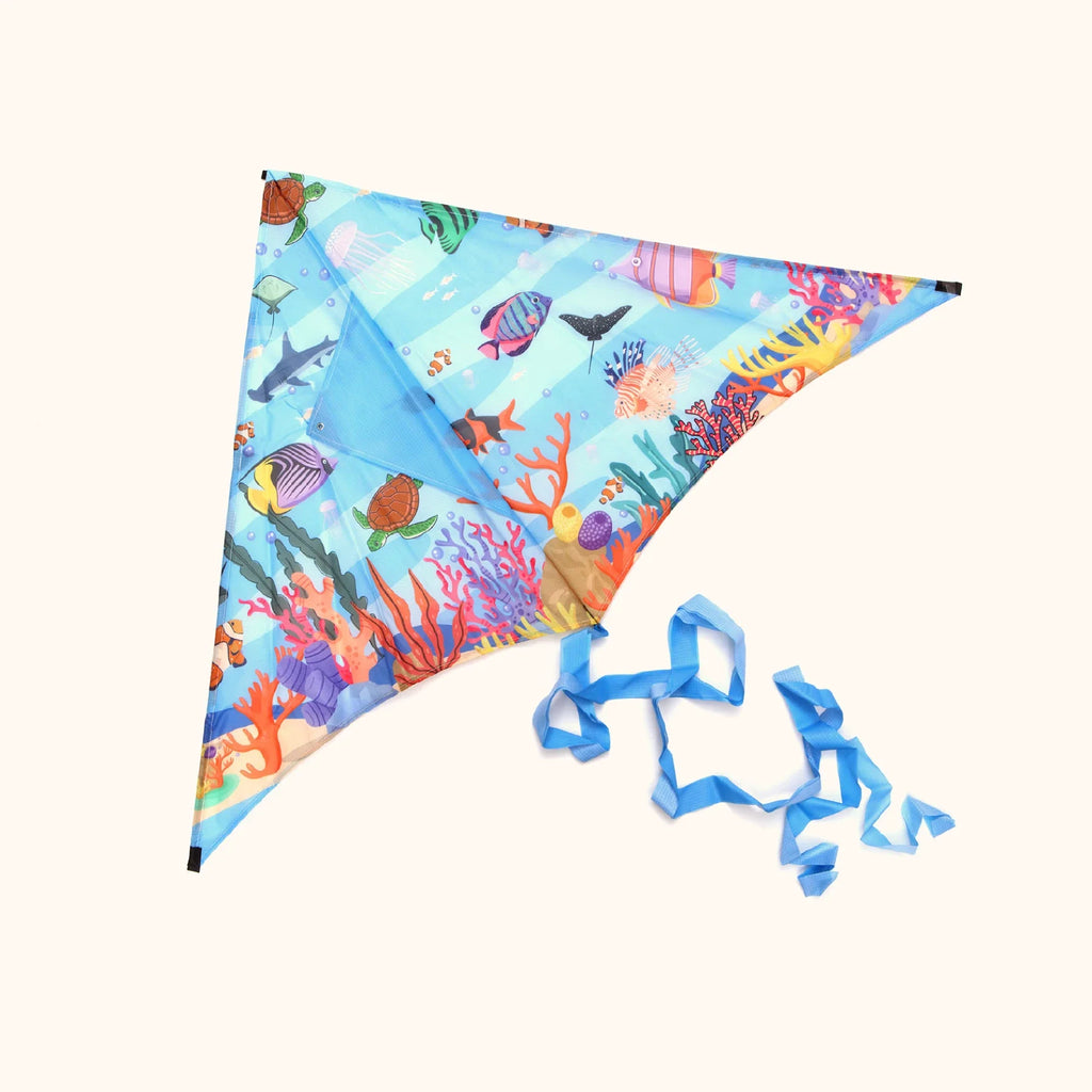 Eco-friendly kite with coral reef pattern
