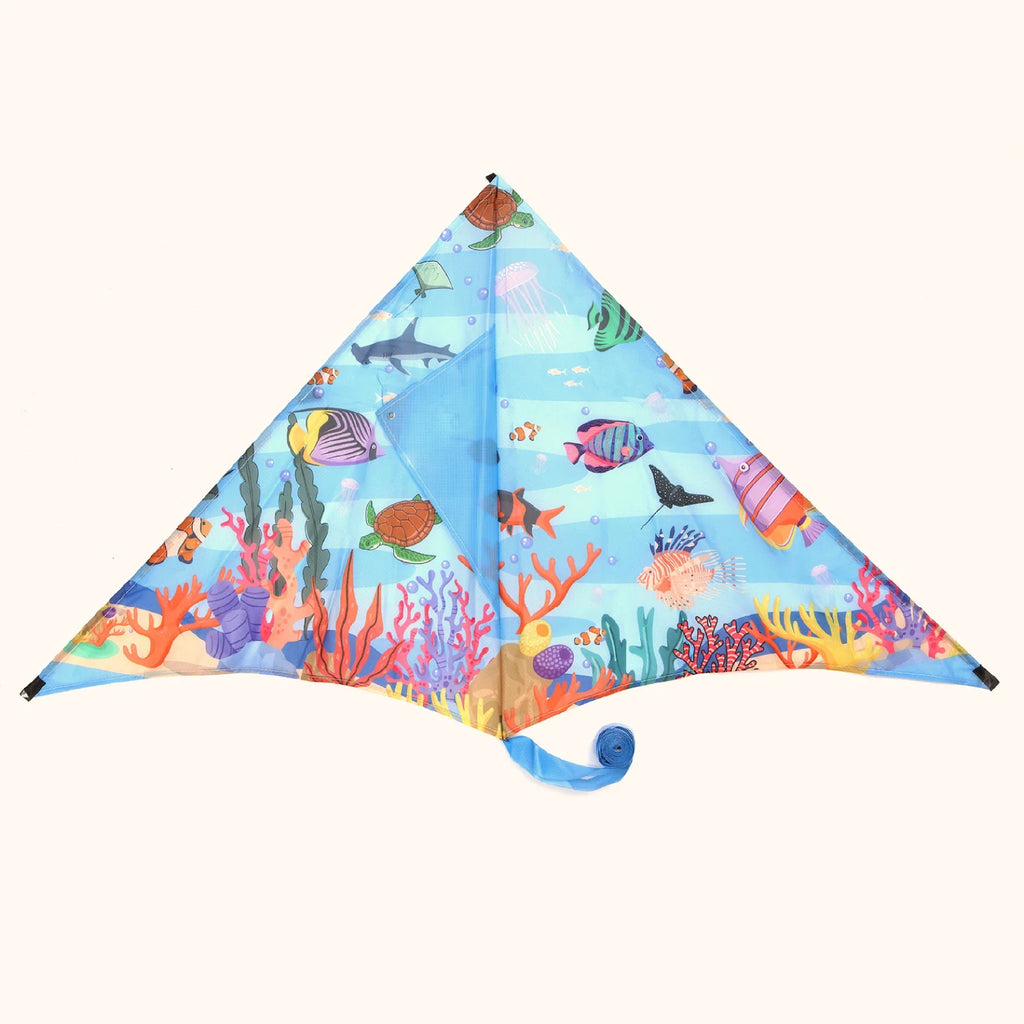 Eco-friendly kite with coral reef pattern
