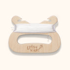 Kite wooden handle made from certified timber. With logo