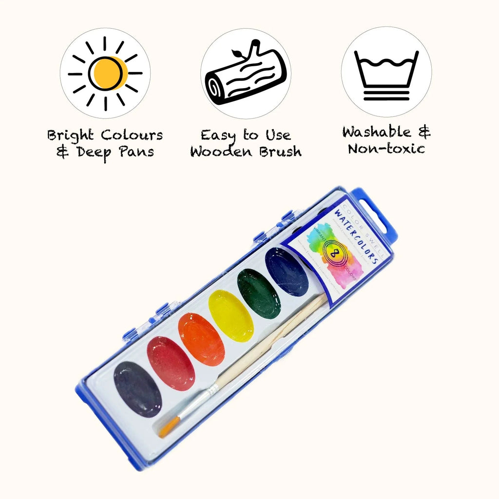 Set of watercolour paints